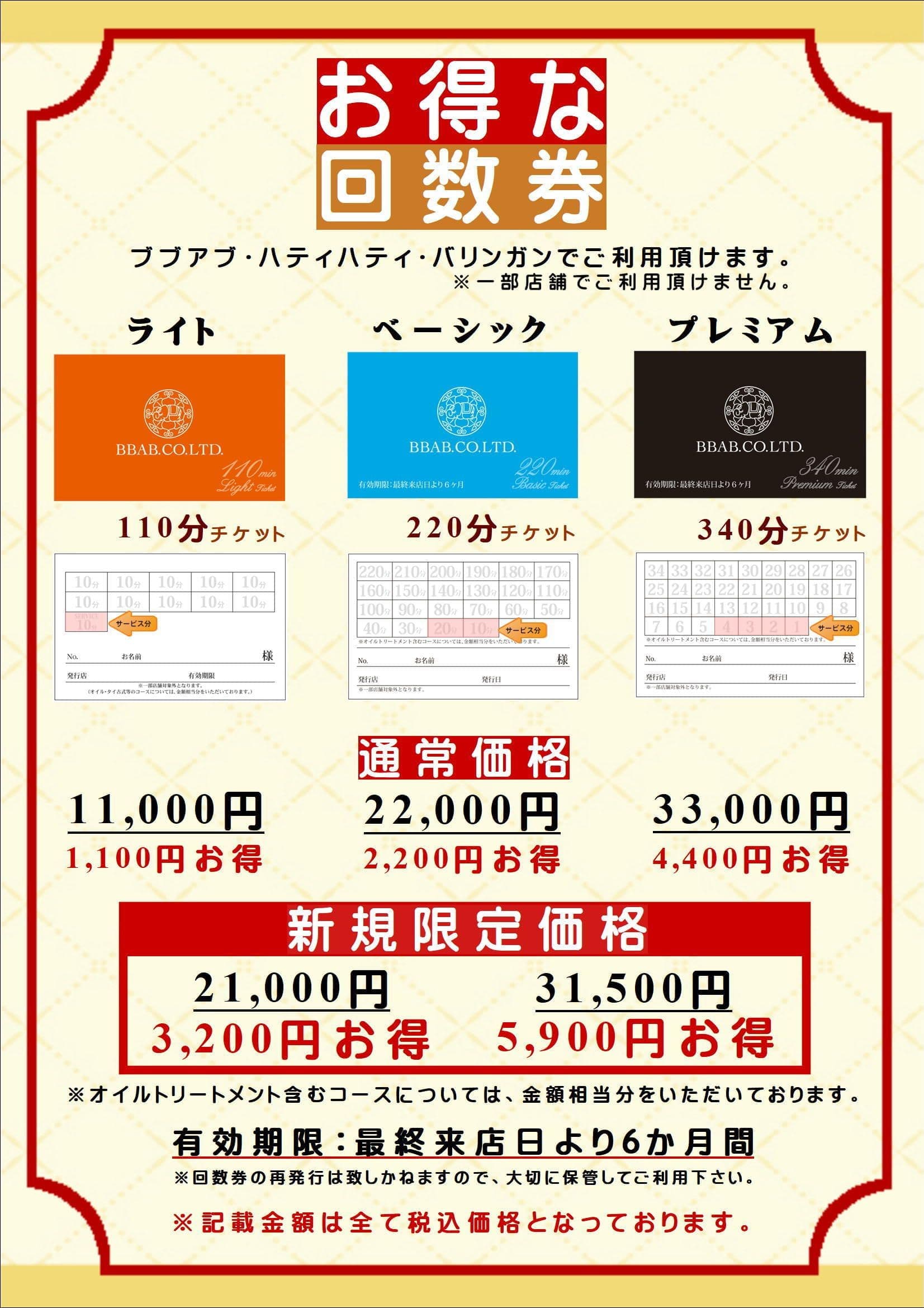 ブブアブ ハティハティ バリンガン 回数券